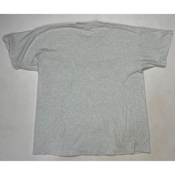 VINTAGE London Embroidered T-shirt Men XL Gray 90s Single Stitch - Picture 6 of 8